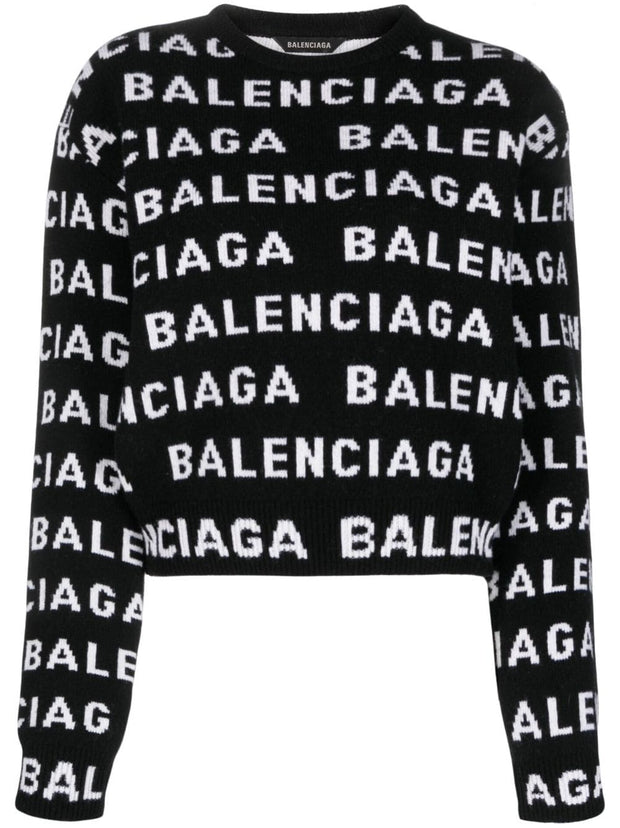 Balenciaga Logo Sweaters In Black