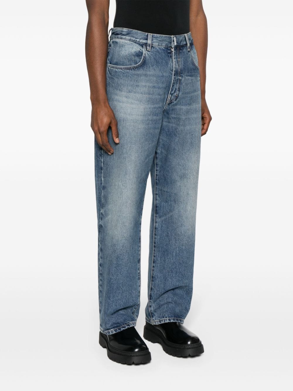 Givenchy Five Pocket Straight Leg Jeans Blue