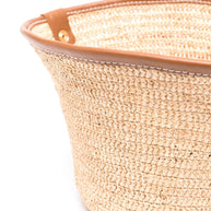 JACQUEMUS Raffia Hat Leather Brown