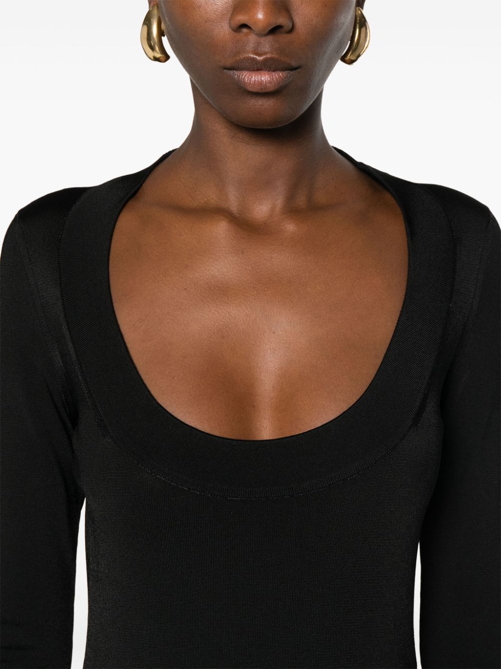 Saint Laurent Stretch Knit Décolleté Mini Dress