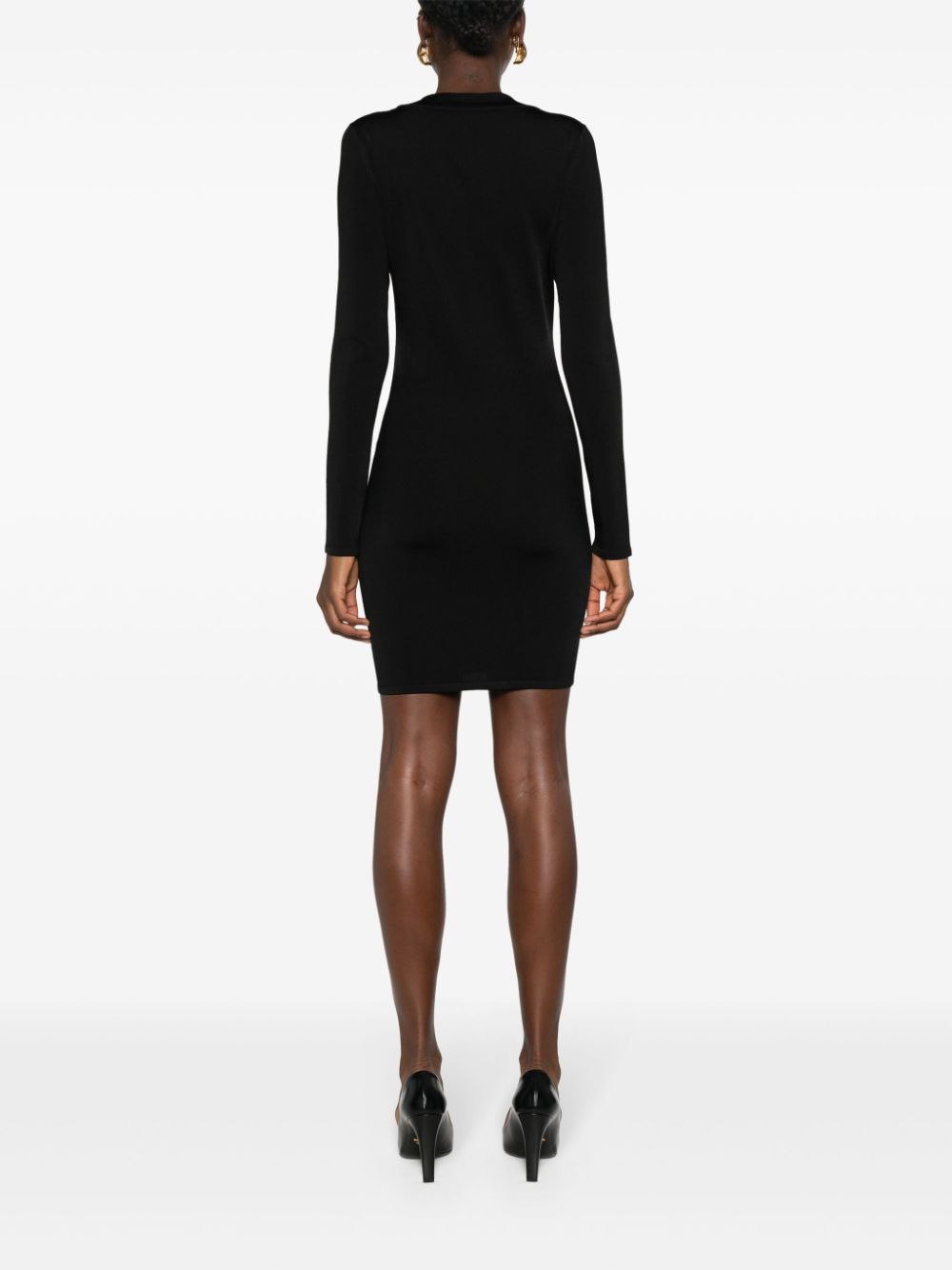 Saint Laurent Stretch Knit Décolleté Mini Dress