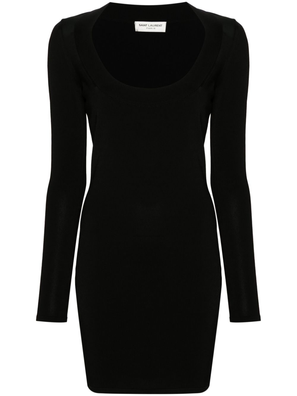 Saint Laurent Stretch Knit Décolleté Mini Dress