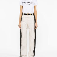 Balmain Buton Embellished T-shirt In White