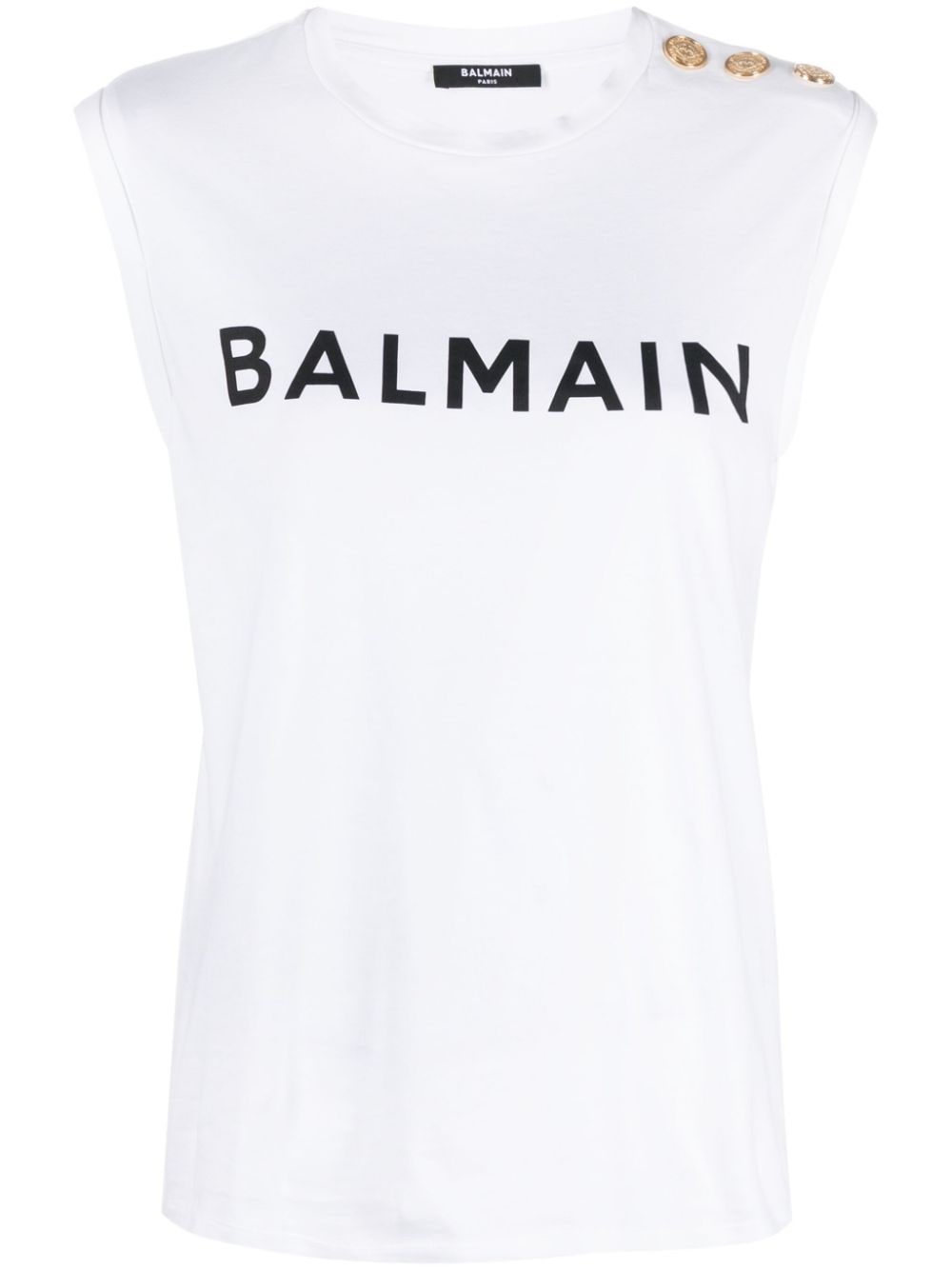 Balmain Button Embellished T-shirt White