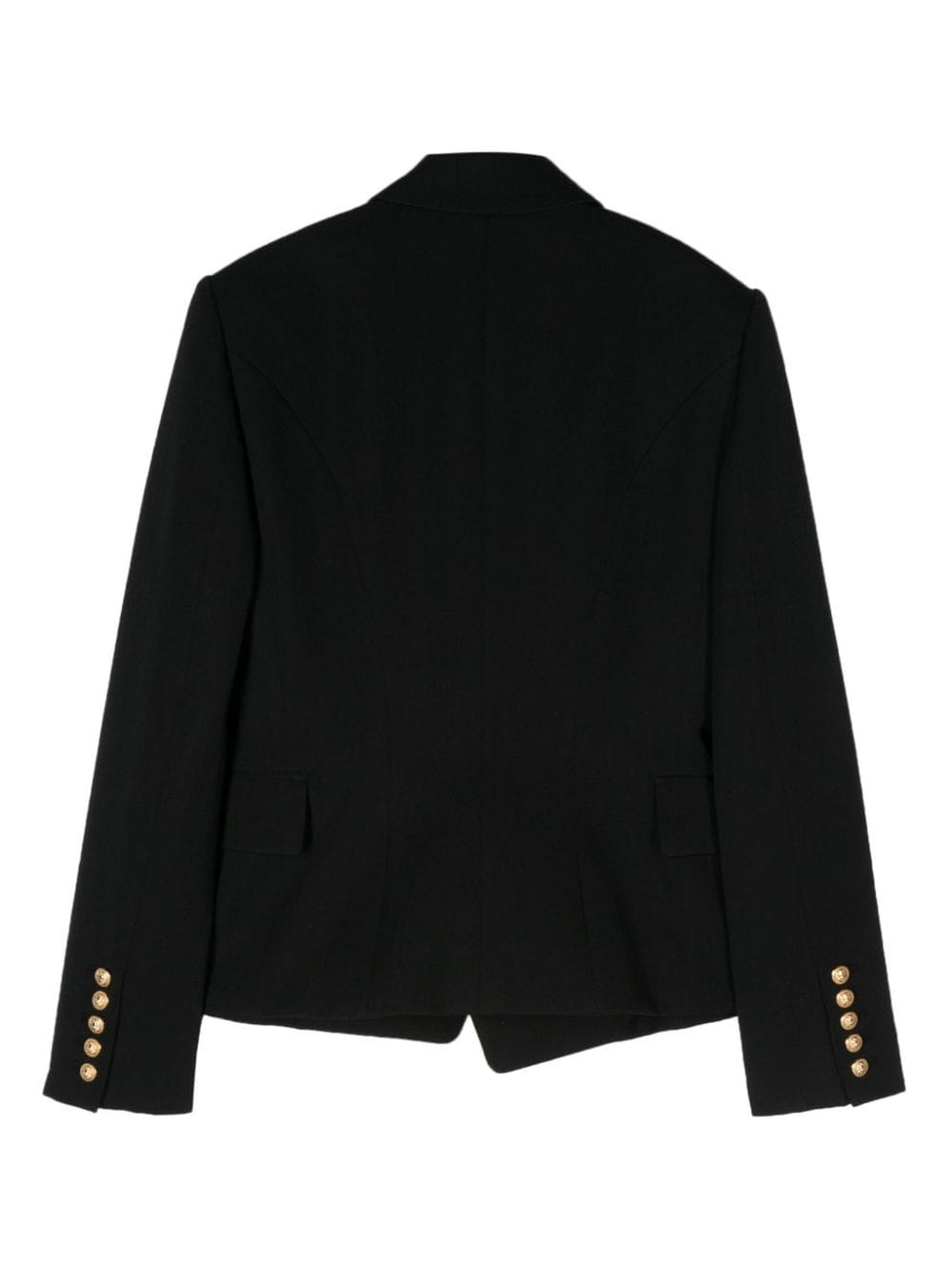 Balmain  Wool Double-breasted Jacket - Black