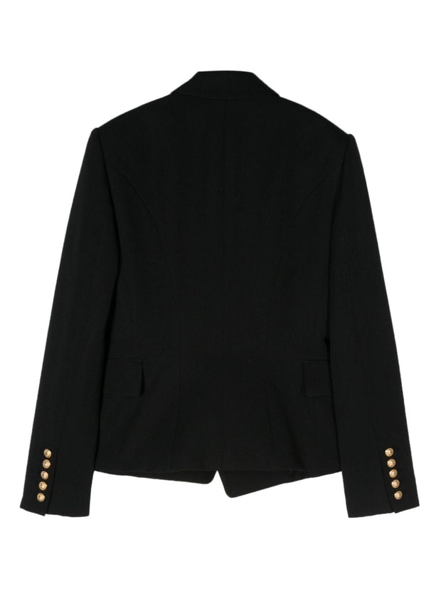 Balmain  Wool Double-breasted Jacket - Black