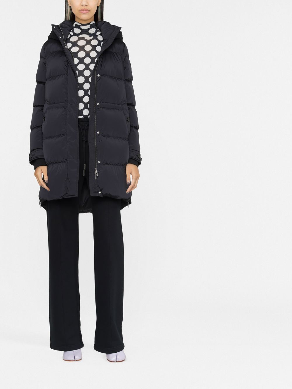 Woolrich Black Hooded Puffer Coat