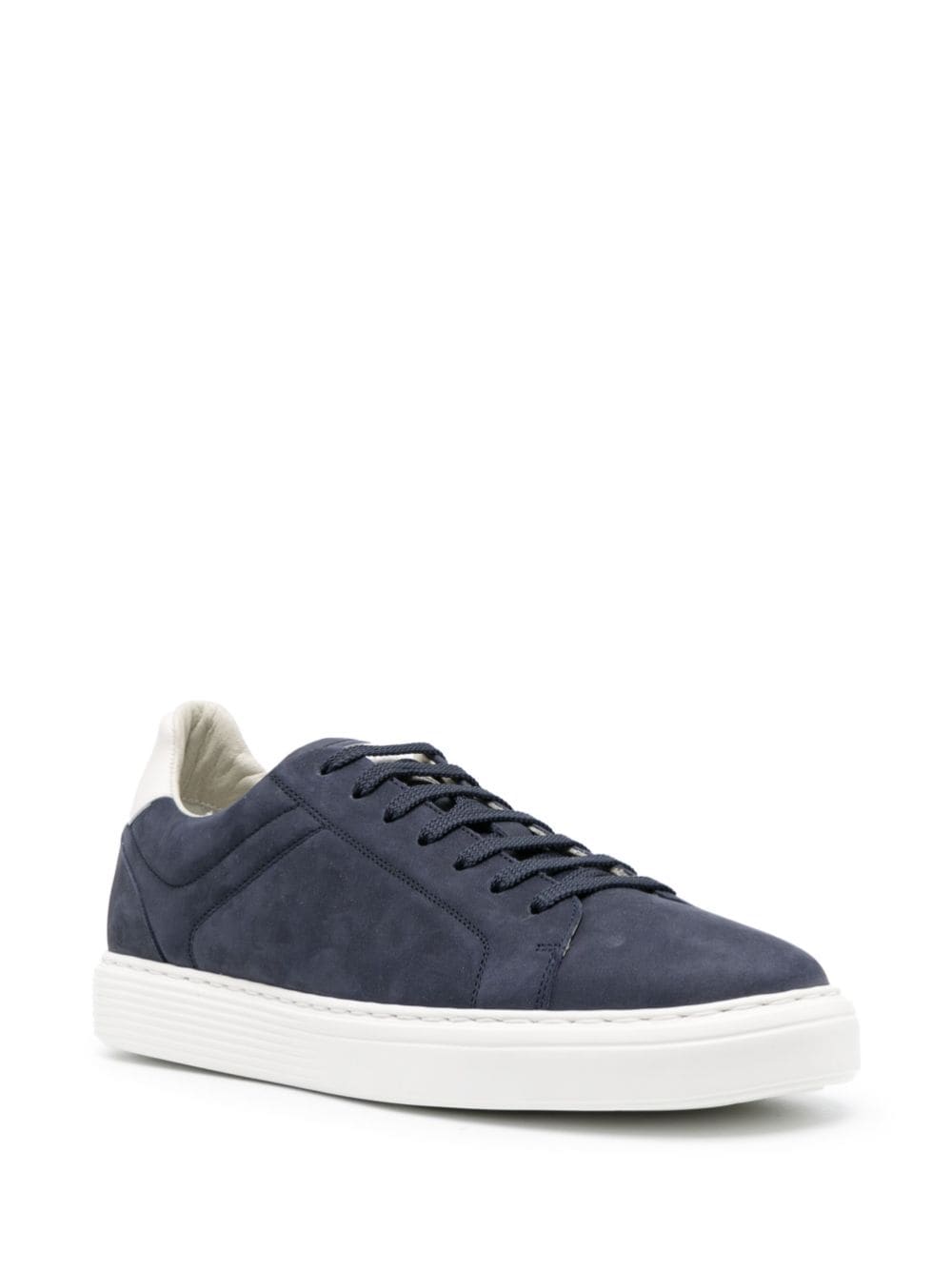 Brunello Cucinelli Suede Leather Low Top Sneakers Blue