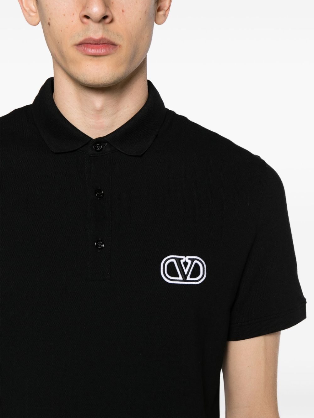 Valentino VLogo Cotton Pique Polo Shirt