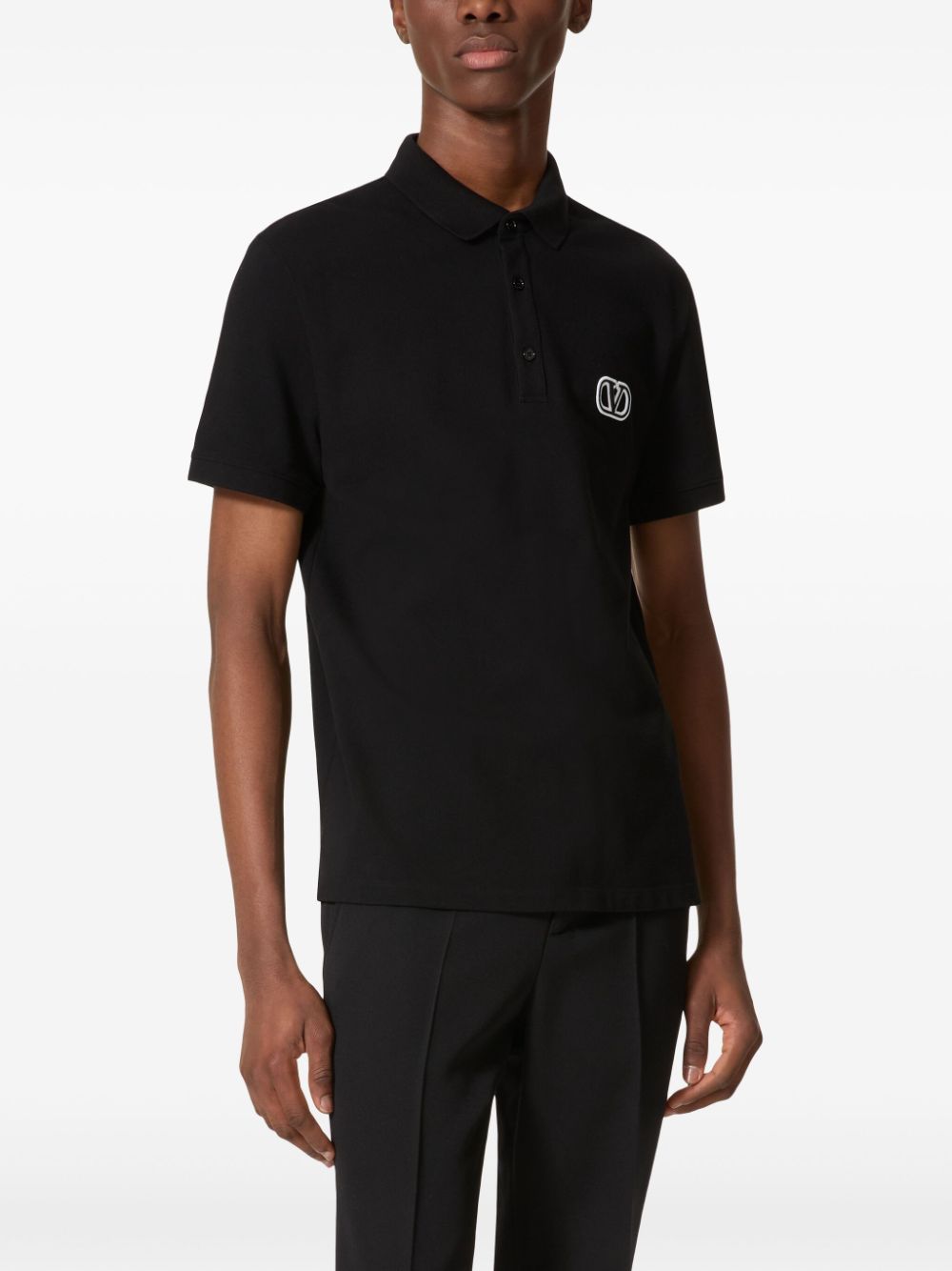 Valentino VLogo Cotton Pique Polo Shirt