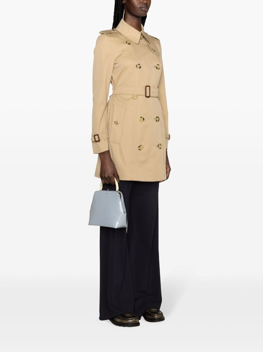 Burberry Chelsea Double Breasted Trench Coat Beige