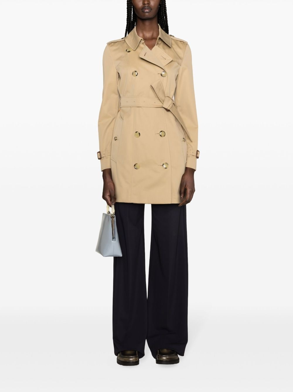 Burberry Chelsea Double Breasted Trench Coat Beige