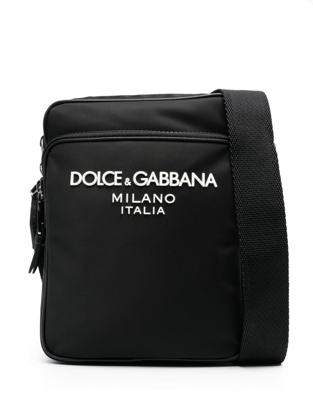 Dolce & Gabbana Nylon Logo Shoulder Bag Black