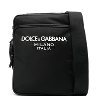 Dolce & Gabbana Nylon Logo Shoulder Bag Black