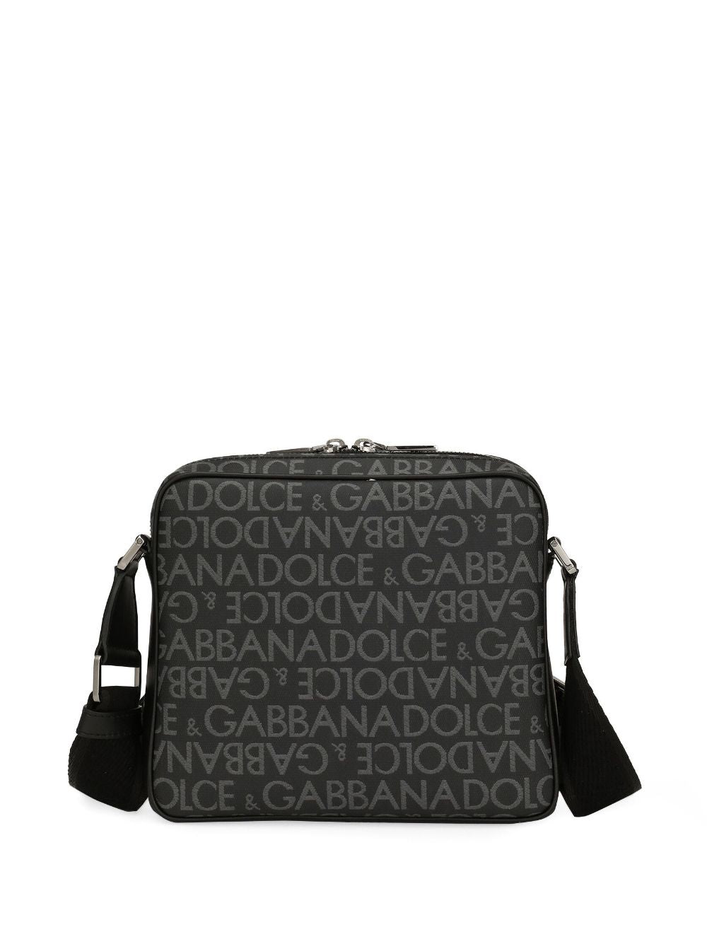 Dolce & Gabbana Jacquard Logo Shoulder Bag Black