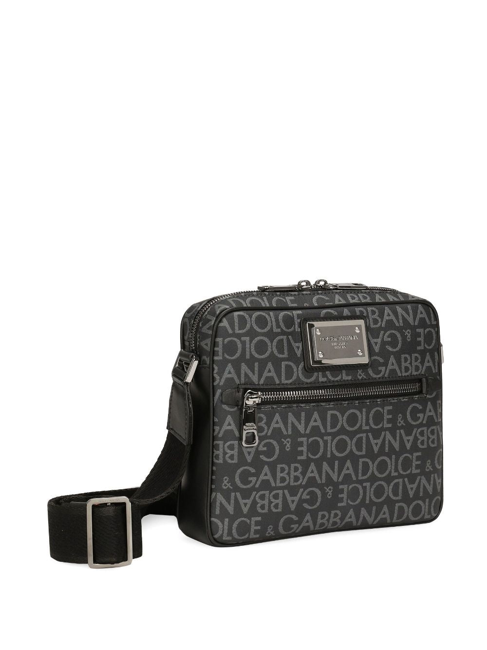 Dolce & Gabbana Jacquard Logo Shoulder Bag Black