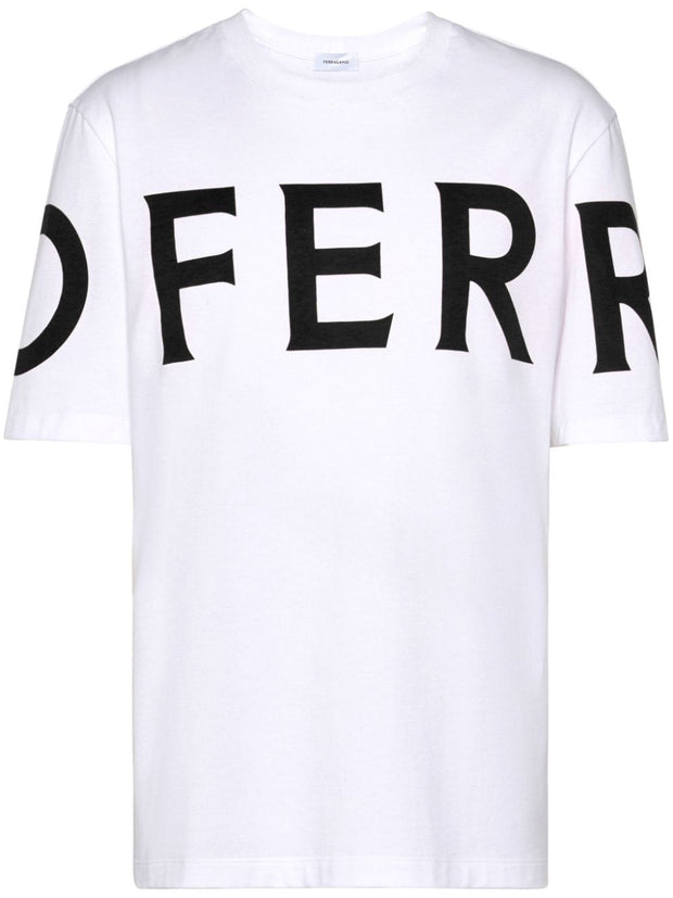 Ferragamo Logo Print T-shirt In White