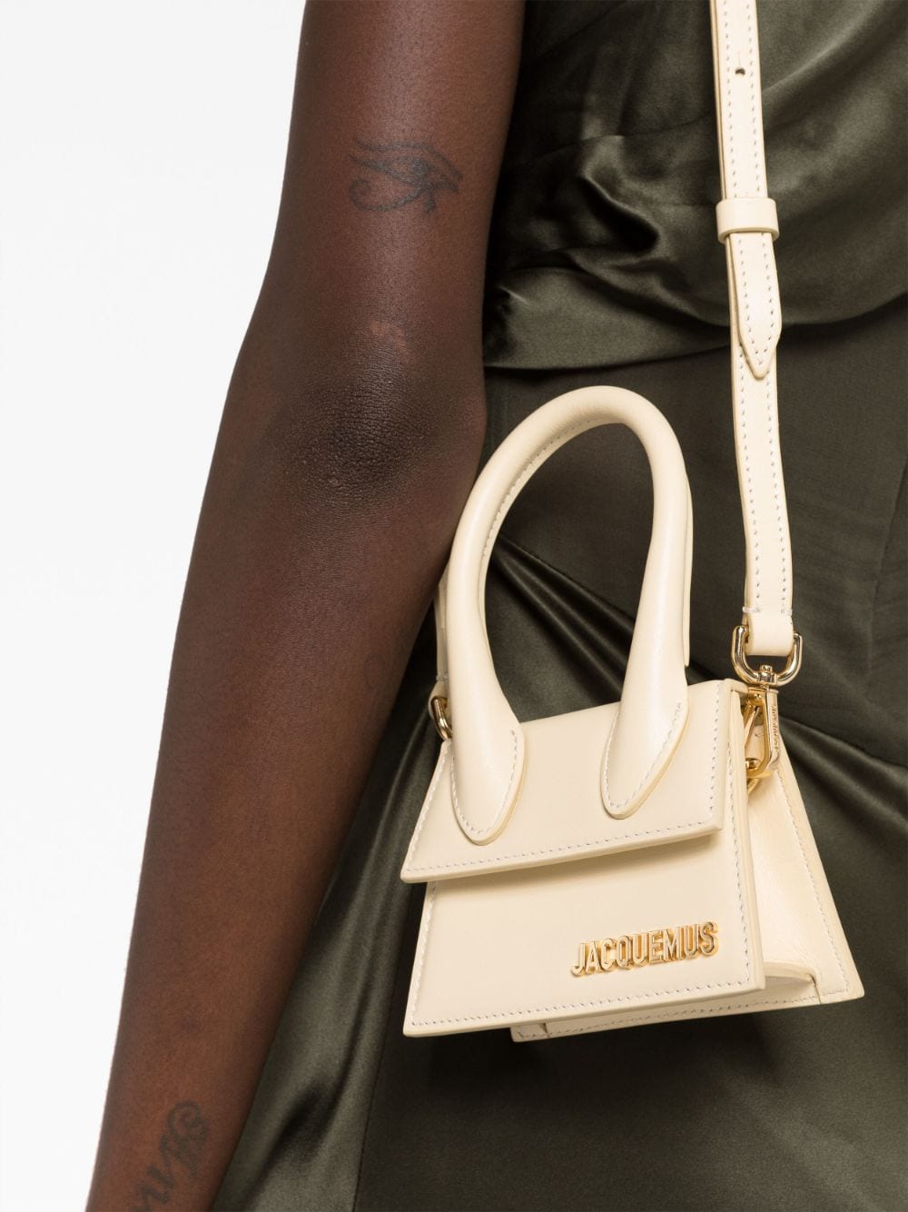 JACQUEMUS Le Chiquito Leather Mini Bag Ivory