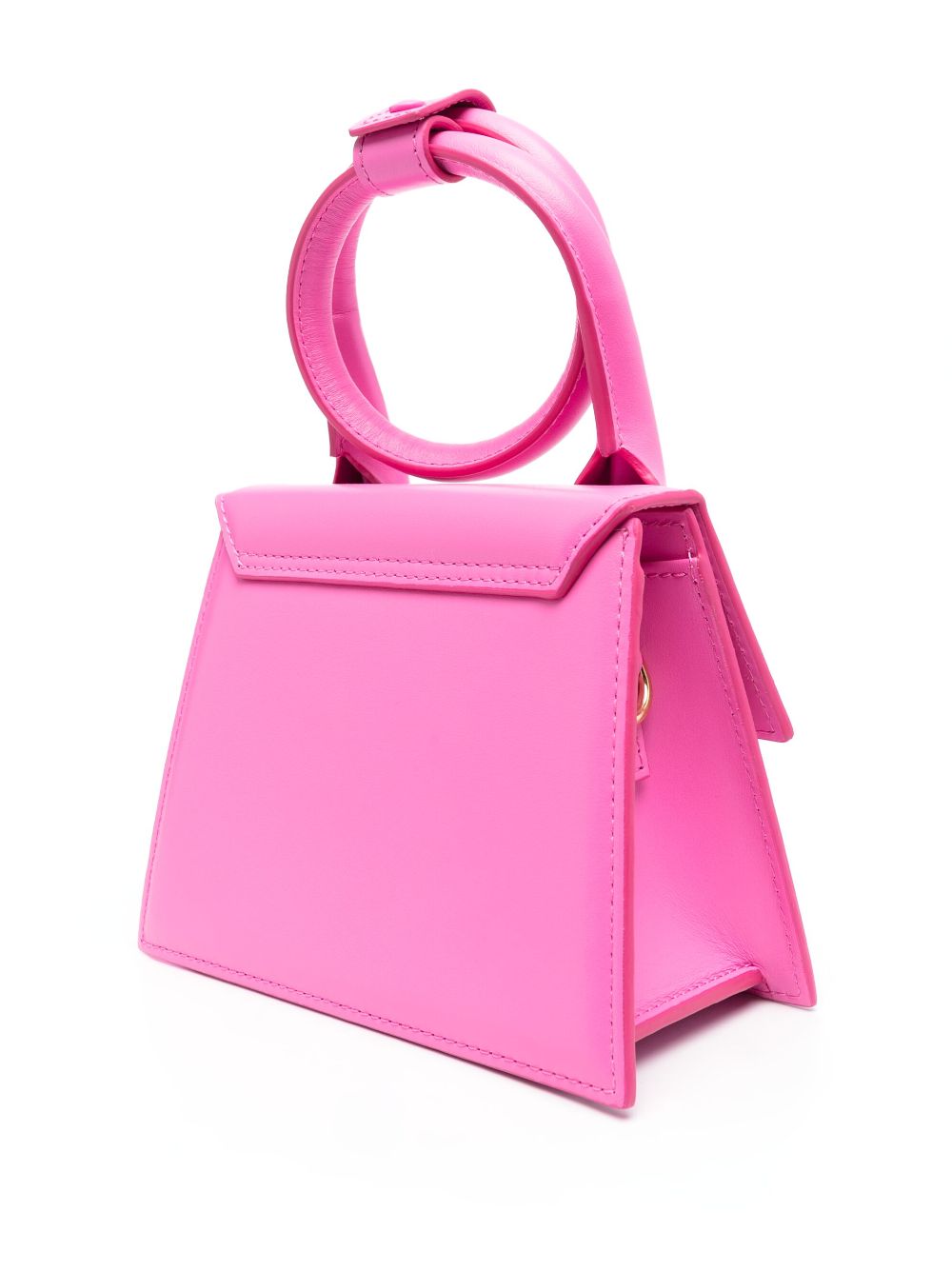 JACQUEMUS Le Chiquito Noeud Leather Tote Bag Fuchsia