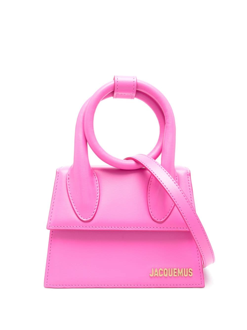 JACQUEMUS Le Chiquito Noeud Leather Tote Bag Fuchsia