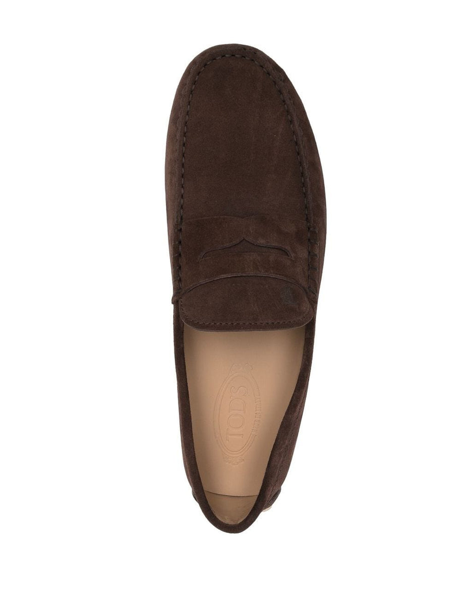 Tod's Suede Loafers In Brown