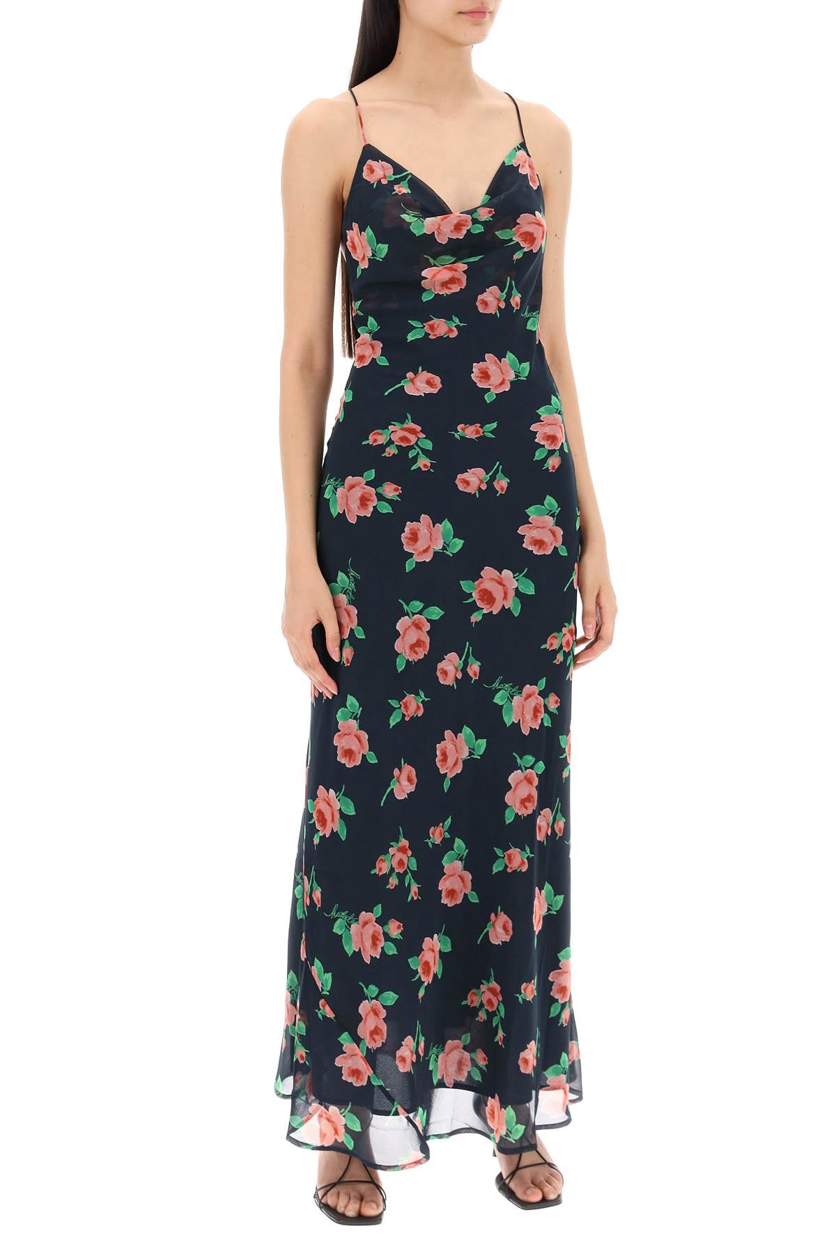 Rotate Floral Chiffon Maxi Dress