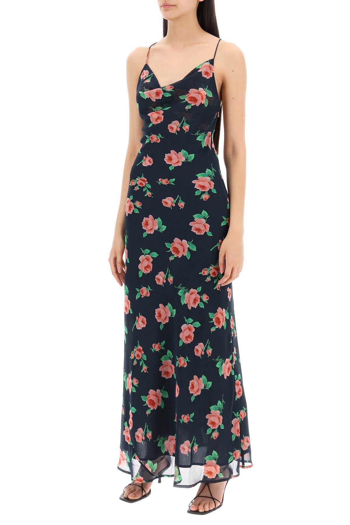 Rotate Floral Chiffon Maxi Dress