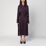 Victoria Beckham Eggplant Colour Single-breasted Trench Coat