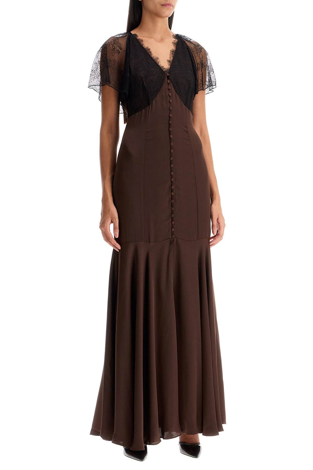 Rotate Satin And Lace Maxi Dress