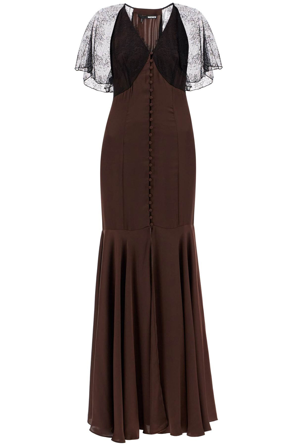 Rotate Satin And Lace Maxi Dress