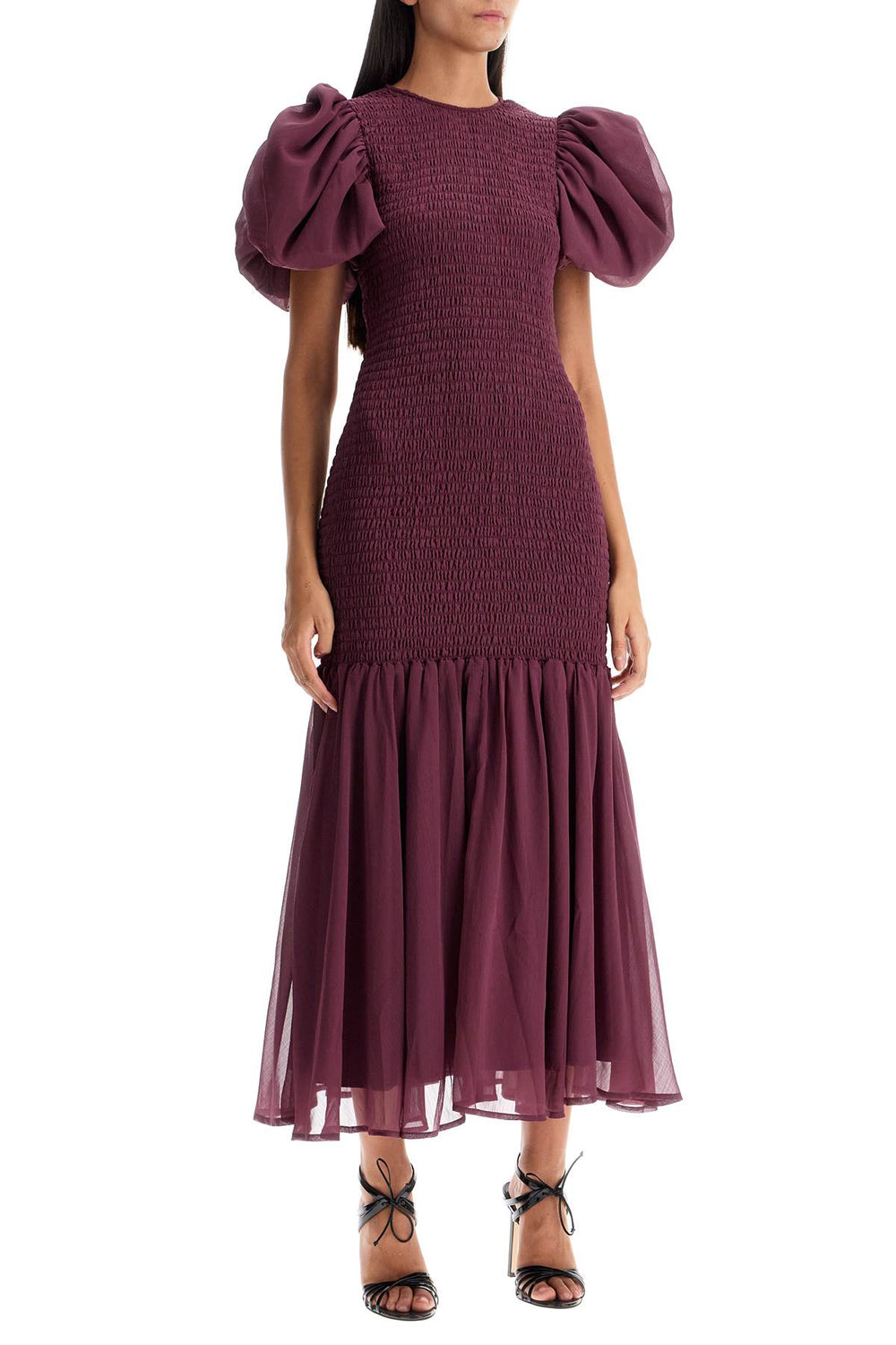 Rotate Chiffon Smocked Midi Dress