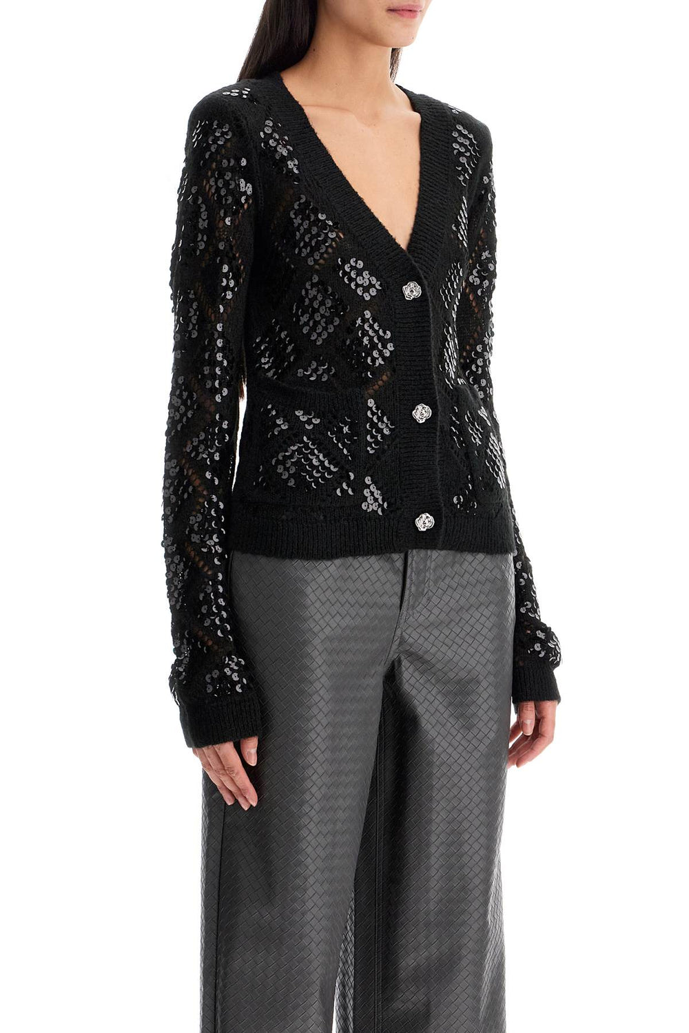 Rotate Sequin Embellished Cardigan