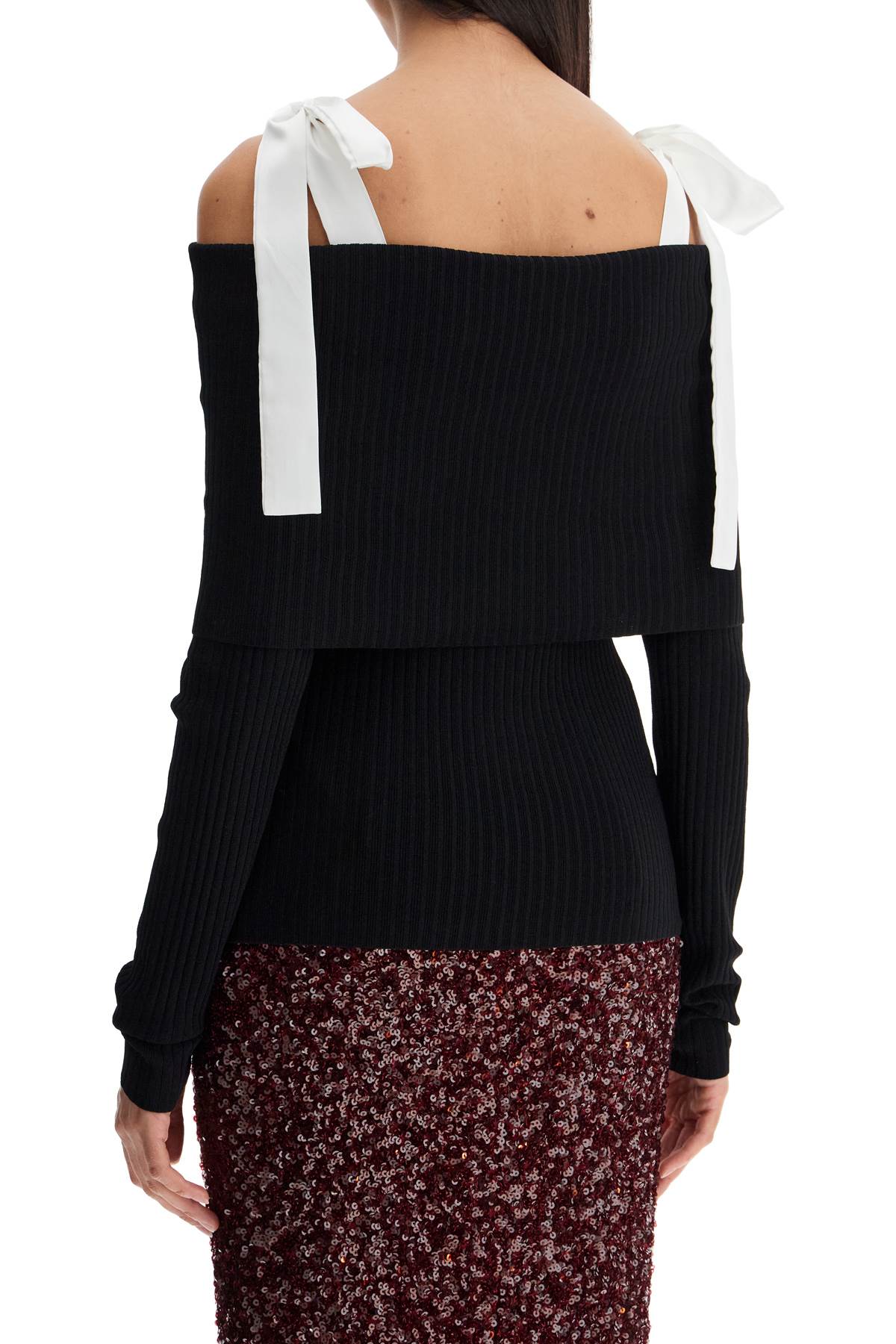 Rotate Long-sleeved Off-Shoulder Top