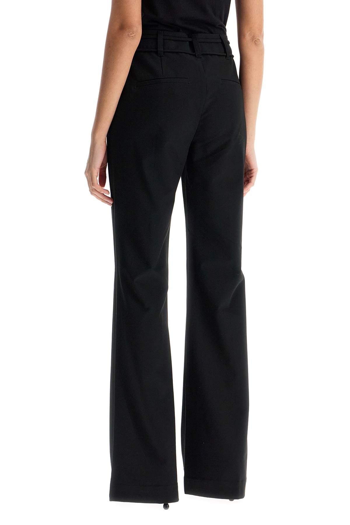 Rotate Elegant Black Recycled Polyester Pants With Flower