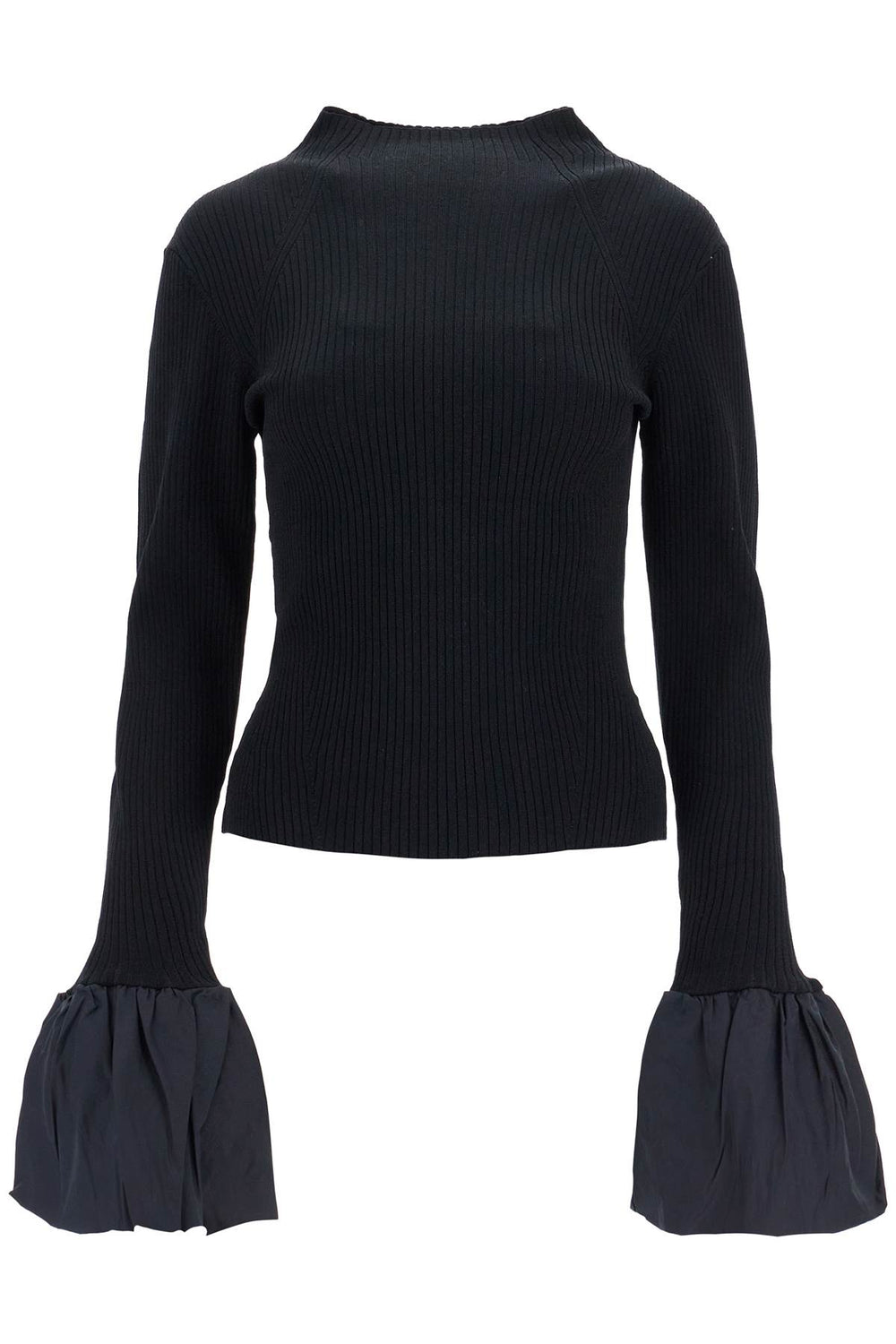 Rotate Black High Neck Viscose Top