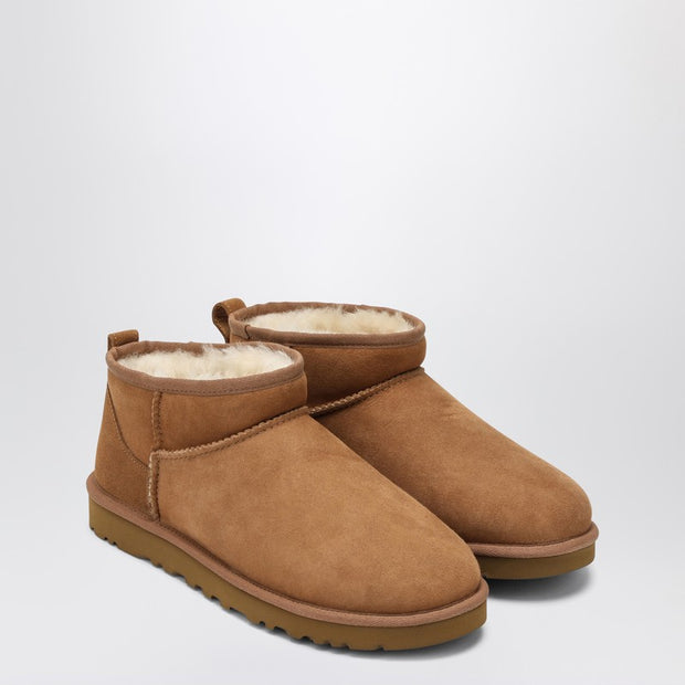 UGG Classic Ultra Mini Ankle Boots In Chestnut