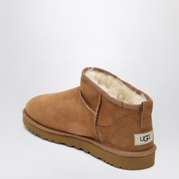 UGG Classic Ultra Mini Ankle Boots In Chestnut