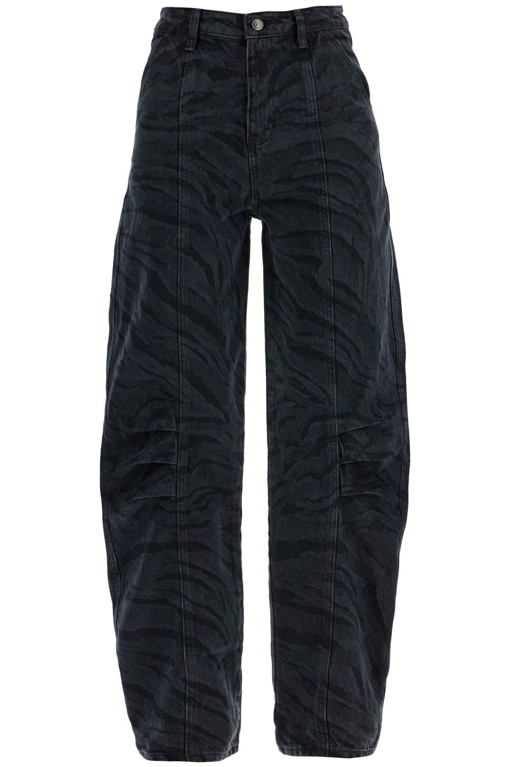 Rotate Zebra Print Barrel Jeans