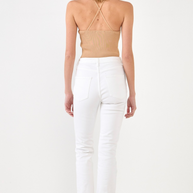 Gianine LUZ BEIGE Rib Knit Top