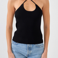 Gianine LUZ BLACK Rib Knit Top
