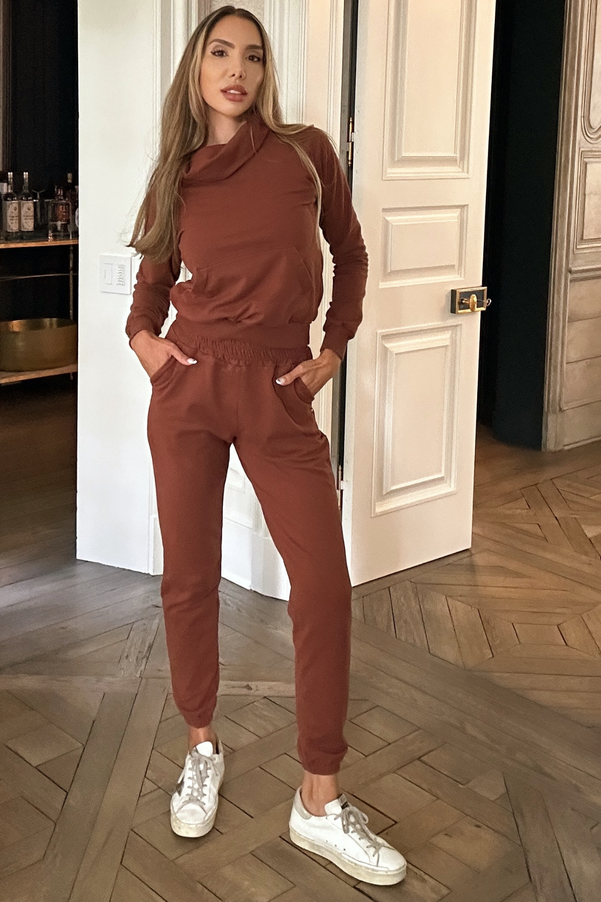 Gianine SOPHIE EXPRESSO Fleece Jogger Lounge Sweatpants