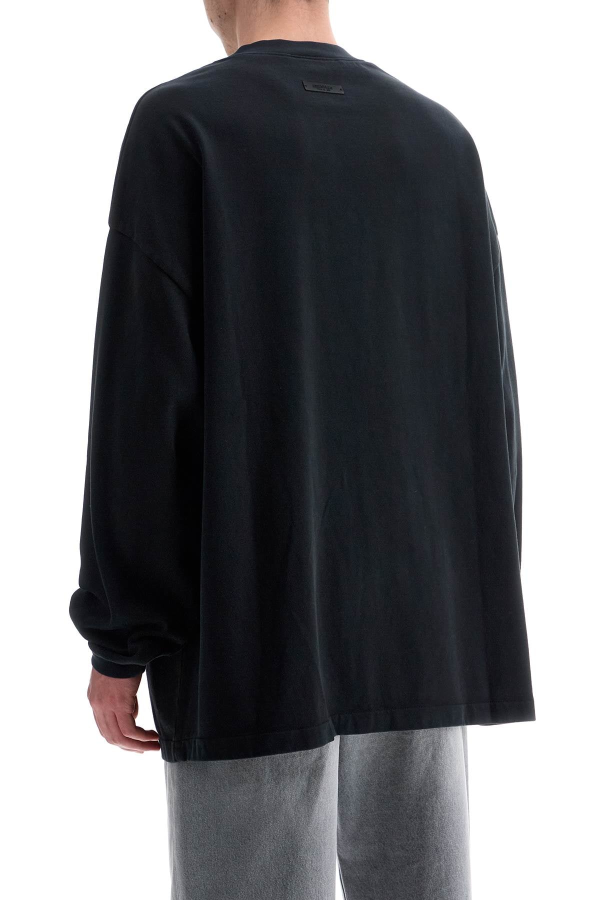 Fear Of God ESSENTIALS Black Cotton Oversized Top With Logo