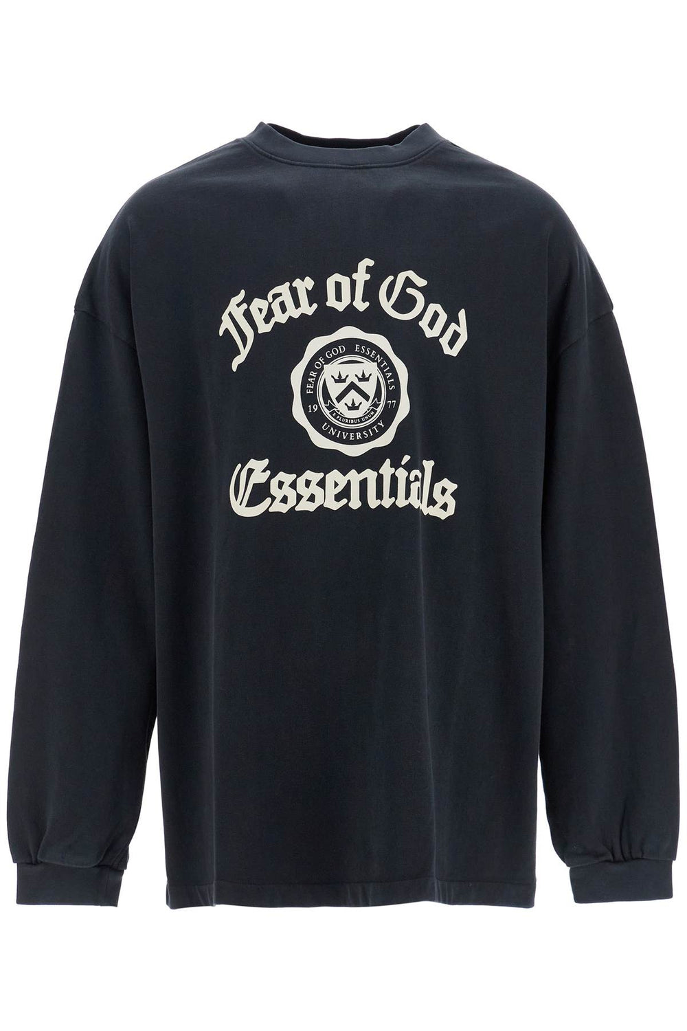 Fear Of God ESSENTIALS Black Cotton Oversized Top With Logo