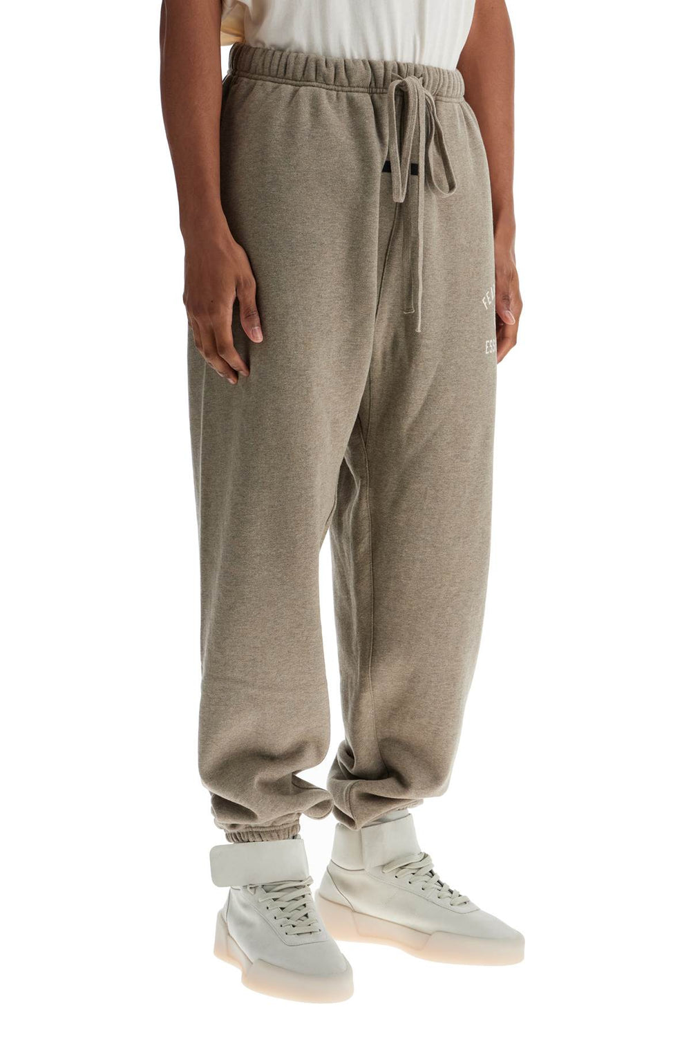 Fear Of God ESSENTIALS Heather Grey Cotton Wide Fit Sweatpants