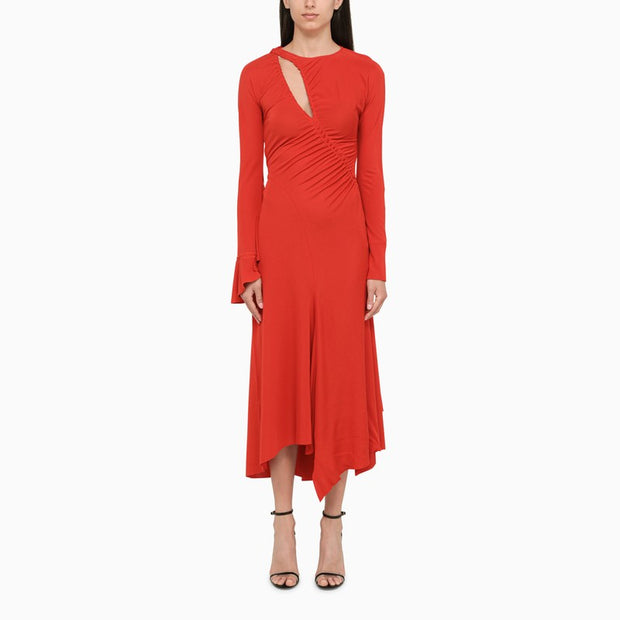 Victoria Beckham Cut Out Detail Red Dress