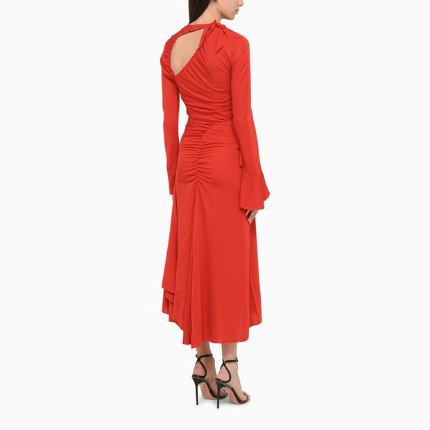 Victoria Beckham Cut Out Detail Red Dress