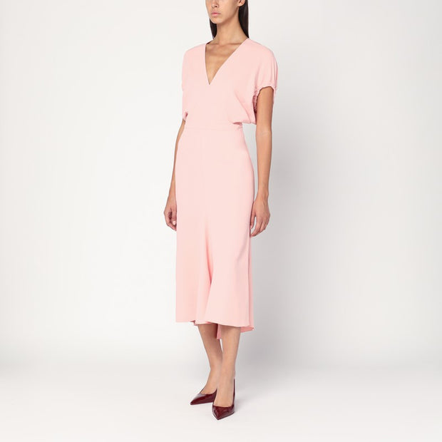 Victoria Beckham Pink Satin Midi Dress