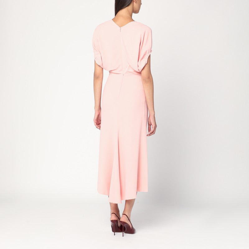 Victoria Beckham Pink Satin Midi Dress