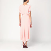 Victoria Beckham Pink Satin Midi Dress