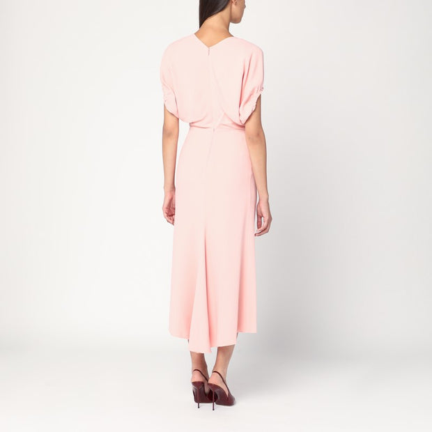 Victoria Beckham Pink Satin Midi Dress
